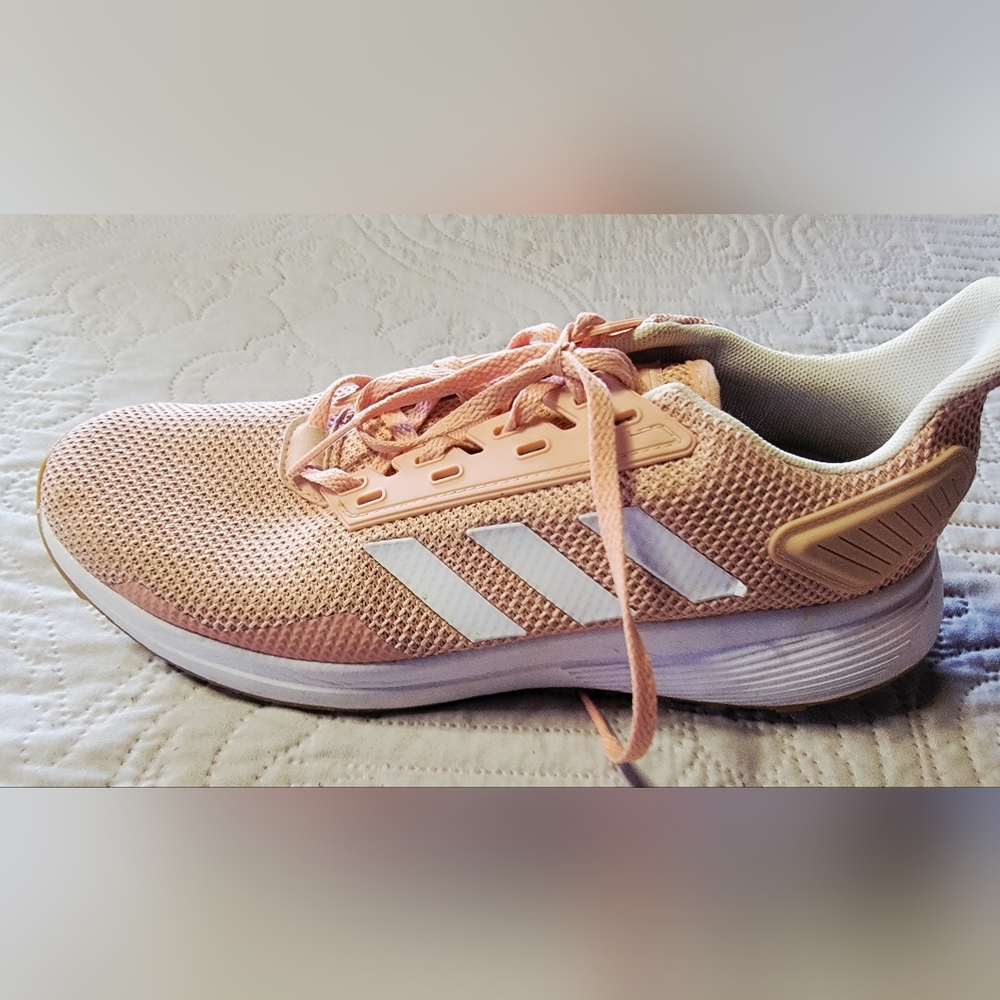 Adidas Light Pink and White Athletic Shoes with Breathable Mesh Size 10 - Picture 1 of 7
